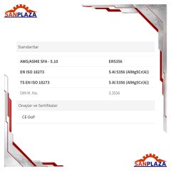 Magmaweld MAL 5356 Alüminyum Gazaltı Kaynak Teli 1,0 mm 7 Kg