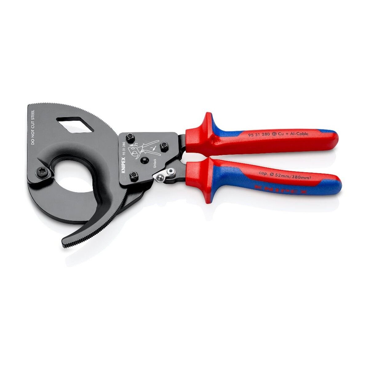 Knipex 9531280 Cırcır Mekanizmalı Kablo Makası 280 mm