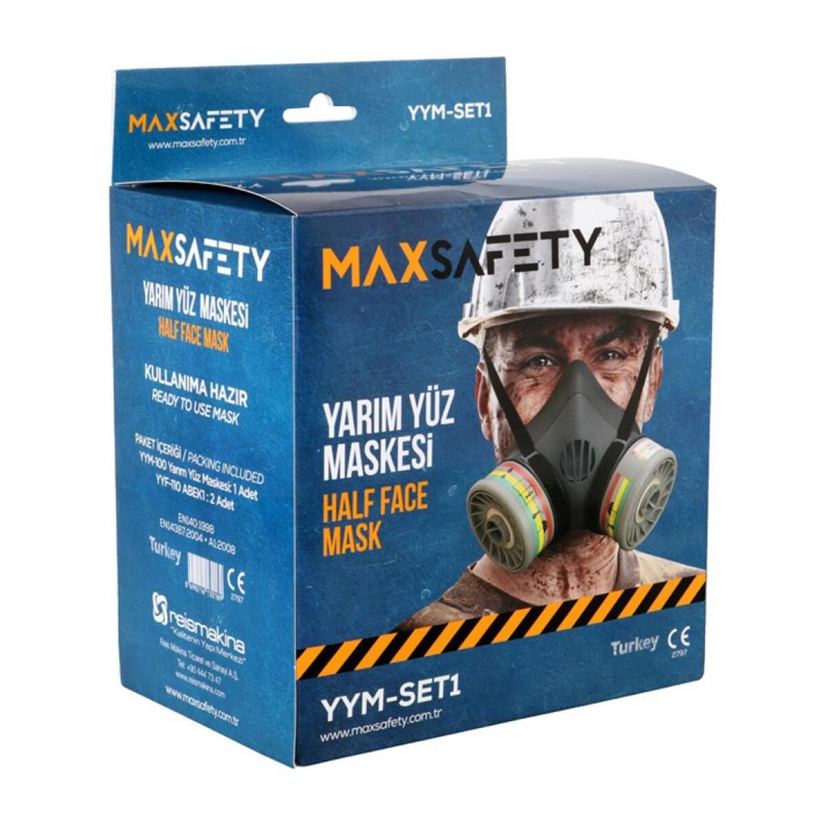 Max-Safety YYM-SET1 - YYM-100 Yarım Yüz Maskesi + YYF-110 ABEK1 Filtre