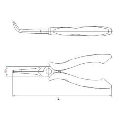 İzeltaş 3556 Elektronikçi Sivri Uçlu Eğri Kargaburun 150 mm