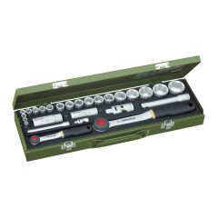 Proxxon 23020 1/4'' 1/2'' Cırcır Kollu Mafsallı 27 Parça Lokma Takımı