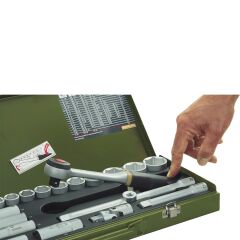 Proxxon 23020 1/4'' 1/2'' Cırcır Kollu Mafsallı 27 Parça Lokma Takımı