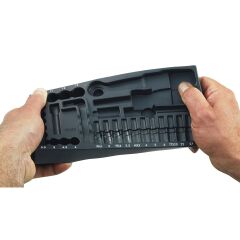 Proxxon 23020 1/4'' 1/2'' Cırcır Kollu Mafsallı 27 Parça Lokma Takımı