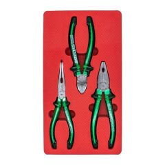 İzeltaş 13000005314 Nostalji Serisi Pense Seti 3 Parça Yeşil Kraft Pense Seti