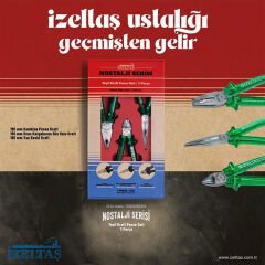 İzeltaş 13000005314 Nostalji Serisi Pense Seti 3 Parça Yeşil Kraft Pense Seti