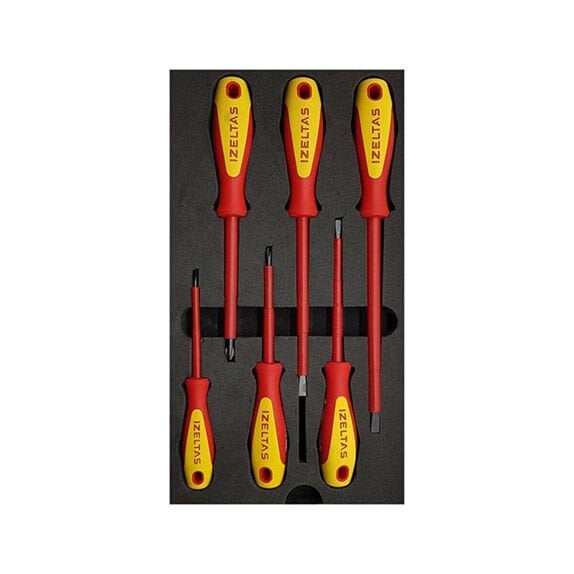 İzeltaş 4140009106 1000V İzoleli Elektrikçi Tornavida Set 6 Parça