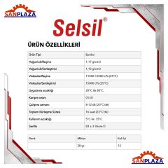 Selsil 3632 Suya Dayanıklı Epoksi Yapıştırıcı Enjektör 30 dk 28 gr
