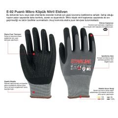 Starline E-92 Puanlı Mikro Köpük Nitril Eldiven Montaj Eldiveni No.10/ExtraLarge - 3 Adet