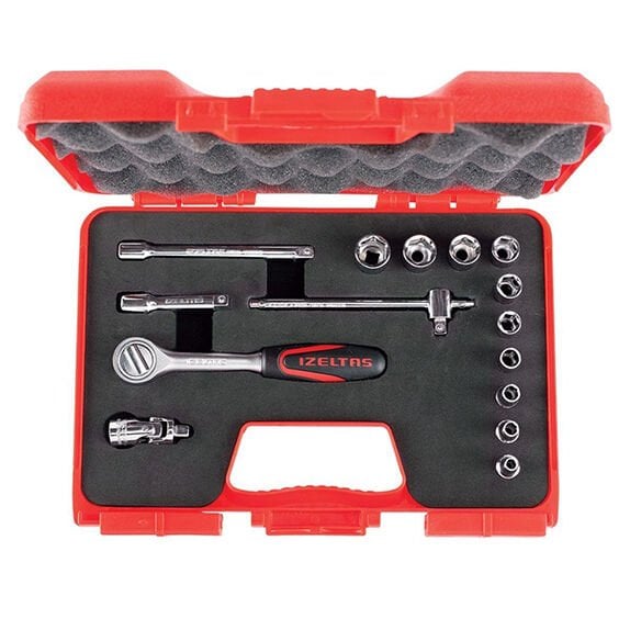 İzeltaş 1107 1/4'' Altı Köşe 15'li Karbüratör Lokma Anahtar Takımı