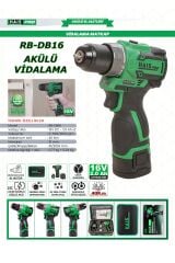 Haispro RB-DB16 Profesyonel Akülü Vidalama Matkap 16 V 2.0 Ah Çift Akü