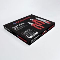 İzeltaş 3'lü Kraft Pense Seti 3 Parça Kraft Pense 160mm Kraft Yan Keski 160mm Maket Bıçağı