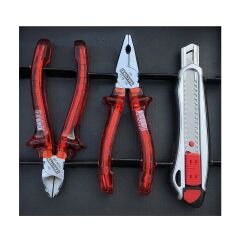 İzeltaş 3'lü Kraft Pense Seti 3 Parça Kraft Pense 160mm Kraft Yan Keski 160mm Maket Bıçağı