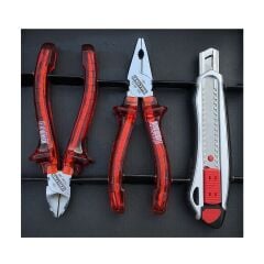 İzeltaş 3'lü Kraft Pense Seti 3 Parça Kraft Pense 160mm Kraft Yan Keski 160mm Maket Bıçağı