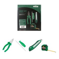 Elta Hobby Set 4 Parça Opak Pense 160mm Maket Bıçağı Şerit Metre Tornavida