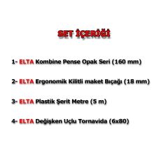 Elta Hobby Set 4 Parça Opak Pense 160mm Maket Bıçağı Şerit Metre Tornavida