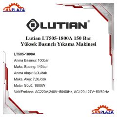 Lutian LT505-1800A 150 Bar Yüksek Basınçlı Yıkama Makinesi
