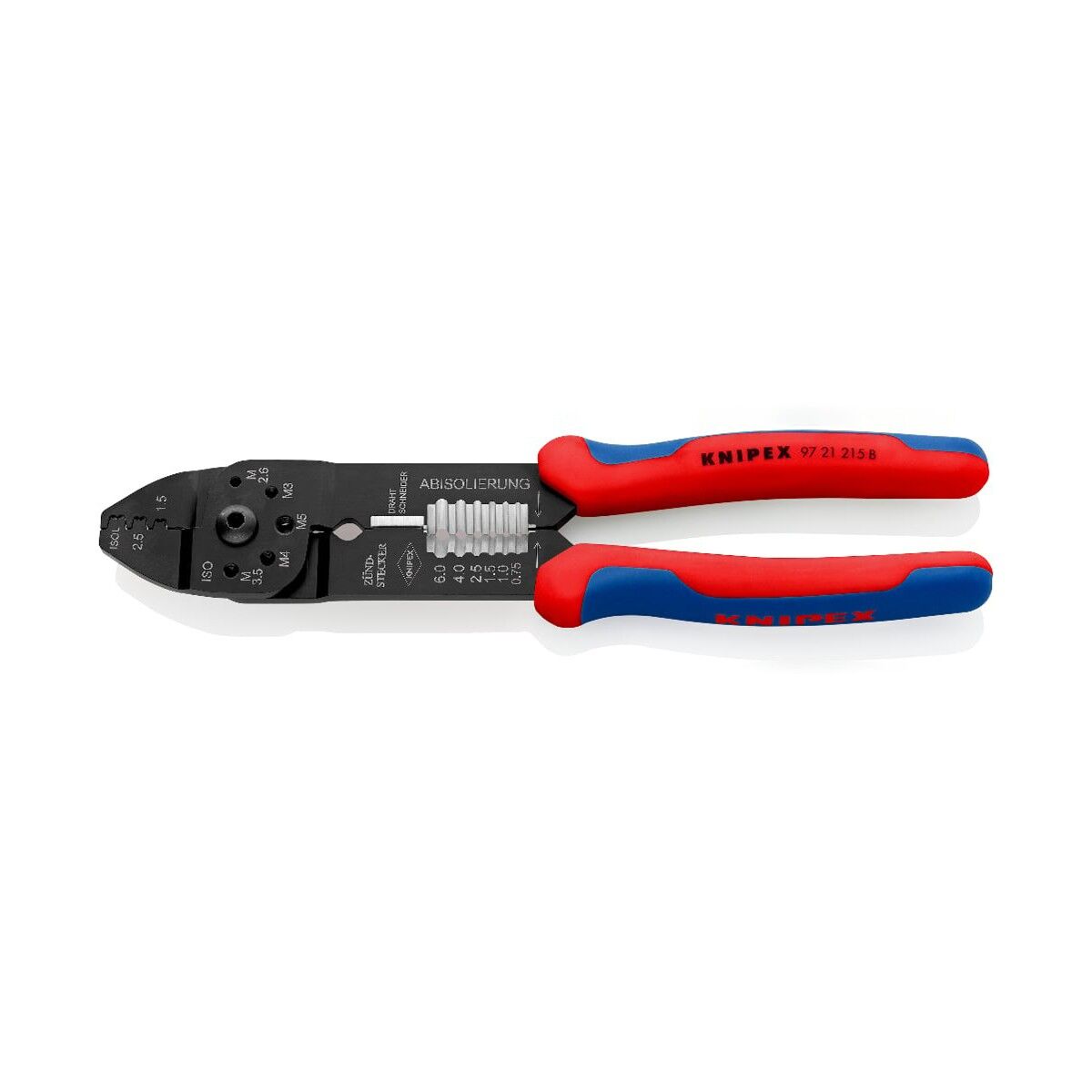 Knipex Çok Fonksiyonlu Papuç Sıkma ve Kablo Sıyırma Pensesi 9721215B