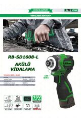 Haispro RB-SD1608-L Profesyonel Akülü Vidalama Matkap 16 V 2.0 Ah Çift Akü