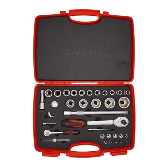 İzeltaş 1113001038 1/2'' 1/4'' 6 Köşe Kombine 35 Parça Lokma Takımı