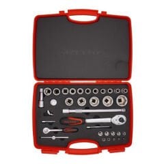 İzeltaş 1113001038 1/2'' 1/4'' 6 Köşe Kombine 35 Parça Lokma Takımı