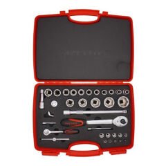 İzeltaş 1113001038 1/2'' 1/4'' 6 Köşe Kombine 35 Parça Lokma Takımı