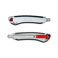 İzeltaş Pro Metal Gövde Maket Bıçağı 9 mm Otomatik Kilitli Kauçuk Kaplama