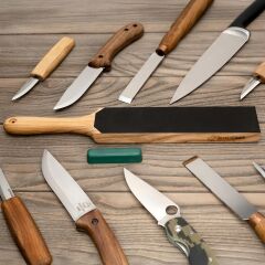 BeaverCraft LS6P1 Çift Yüzeyli Deri Bıçak Bileme ve Parlatma Macunu Seti 2 Parça