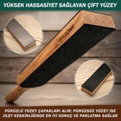 BeaverCraft LS6P1 Çift Yüzeyli Deri Bıçak Bileme ve Parlatma Macunu Seti 2 Parça