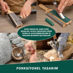 BeaverCraft LS5P1 Kanca Bıçaklar ve Bükülmüş Iskarpelalar İçin Bileme ve Kılağı Alma Kılavuzu Seti, 4 Parça