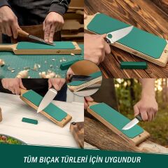 BeaverCraft LS1P1 Bıçak Bileme ve Masat Seti Kanca Bıçaklar ve Bükülmüş Iskarpelalar İçin , 4 Parça