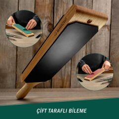 BeaverCraft LS1P1 Bıçak Bileme ve Masat Seti Kanca Bıçaklar ve Bükülmüş Iskarpelalar İçin , 4 Parça