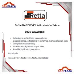 Retta RYA6722 8'li Yıldız Anahtar Takımı