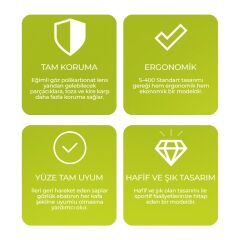 Baymax S-500 Dinamik Antifog Buğulanmaz Çizilmez Toz Çapak Koruyucu İş Güvenlik Gözlüğü