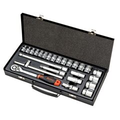 Retta RLT2502 1/2'' Altı Köşe Lokma Takımı Uzatmalı Cırcır Kollu 25 Parça