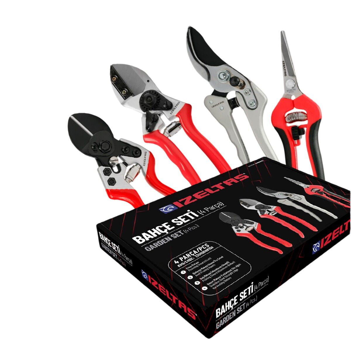 İzeltaş Bahçe Seti 4 Parça Elma Hasat Bağ Budama Makası 13000008159