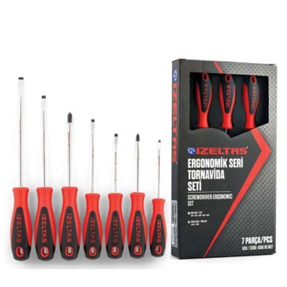 İzeltaş 4350 Ergonomik Seri 7 Parça Tornavida Seti