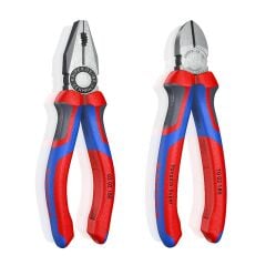 Knipex 2'li Set Kombine Pense 180 mm Yan Keski 180 mm