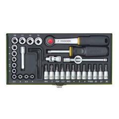 Proxxon 23080 1/4'' Cırcır Kollu 36 Parçalı Lokma ve Bits Takımı
