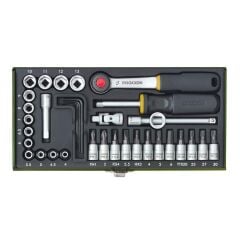 Proxxon 23080 1/4'' Cırcır Kollu 36 Parçalı Lokma ve Bits Takımı