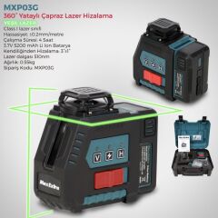 Max Extra MXP03G 360° Yataylı Çapraz Lazer Hizalama