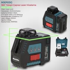 Max Extra MXP03G 360° Yataylı Çapraz Lazer Hizalama