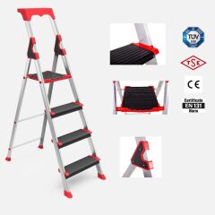 Sanplaza Saraylı (3+1) 4 Basamaklı Profesyonel Alüminyum Merdiven 1303