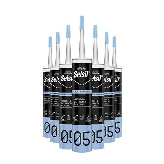 Selsil Şeffaf Mutfak Banyo Duşakabin Silikonu 280 ml 25 Adet 1 Koli