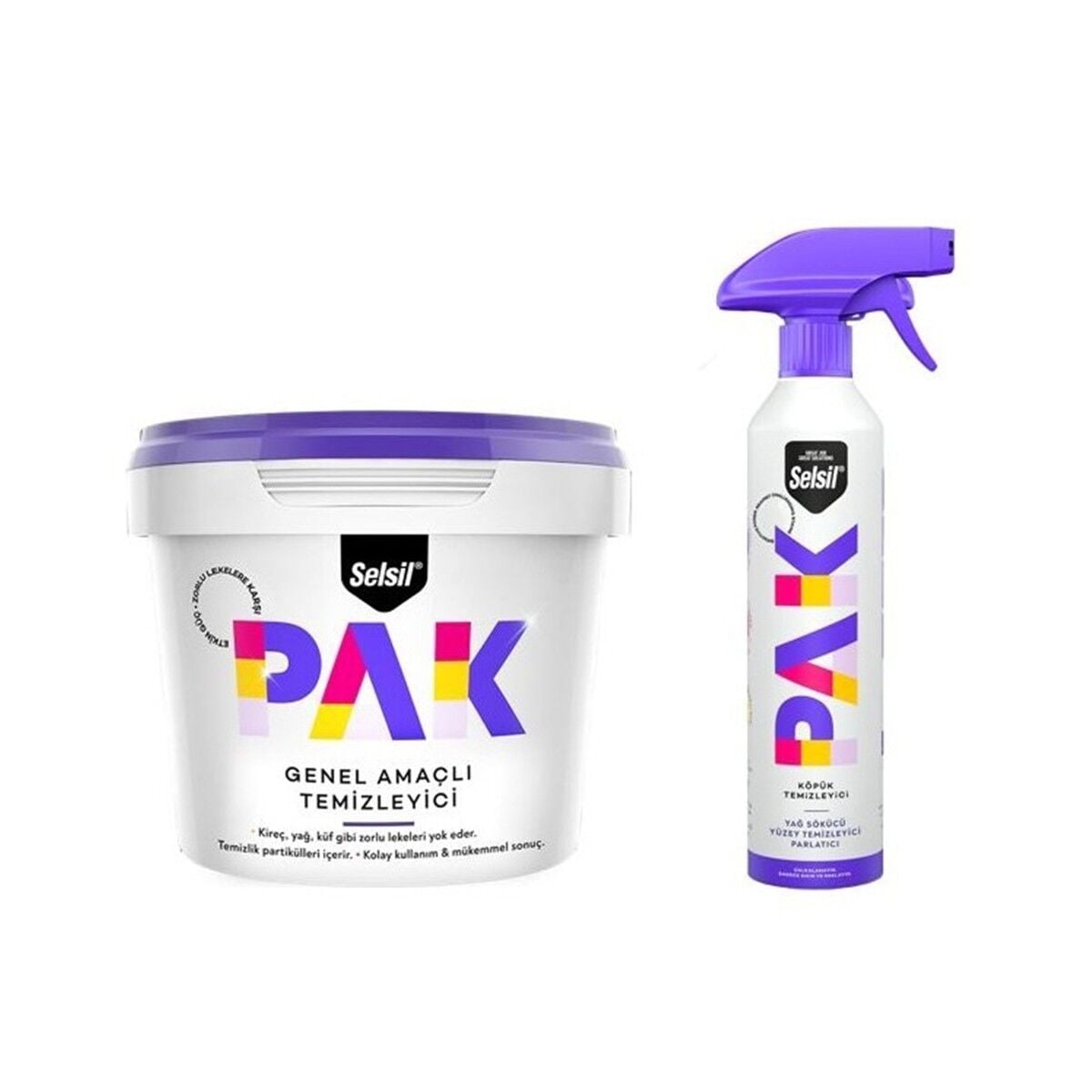 Selsil Pak Genel Amaçlı Mucize Köpük Temizleyici Yağ Sökücü Jel 500 gr ve Sprey 500 ml
