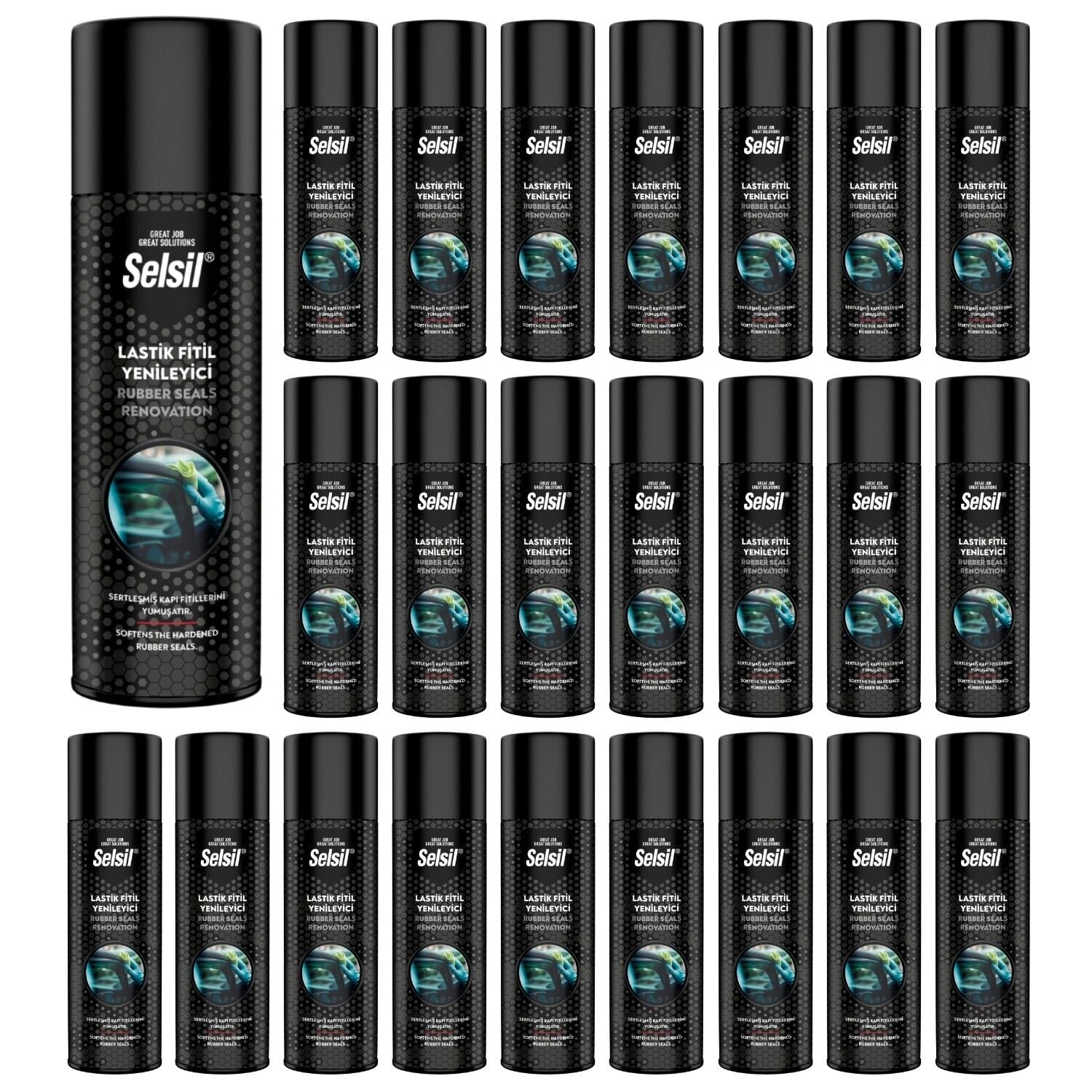 Selsil Lastik Kauçuk Fitil Yenileme Spreyi 200 ml 36 Adet