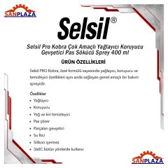 Selsil Pro Kobra Çok Amaçlı Yağlayıcı Koruyucu Gevşetici Pas Sökücü Sprey 400 ml