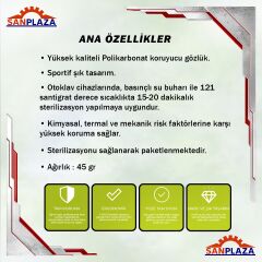 Baymax BX-2500 Comfort Antifog Şeffaf Buğu Yapmayan Gözlük