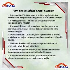 Baymax BX-2500 Comfort Antifog Şeffaf Buğu Yapmayan Gözlük