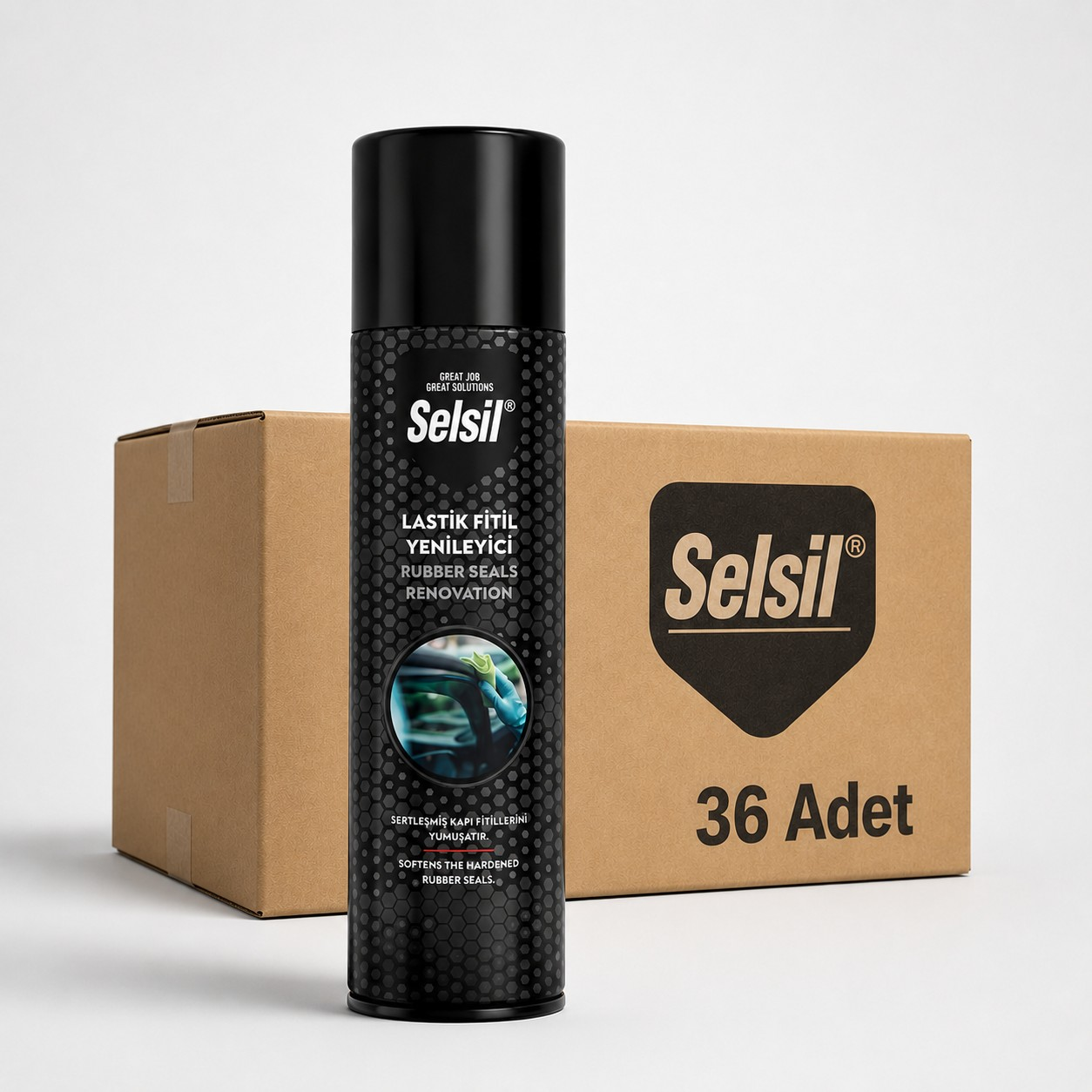 Selsil Lastik Kauçuk Fitil Yenileme Spreyi 200 ml 36 Adet