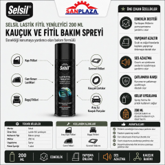 Selsil Lastik Kauçuk Fitil Yenileme Spreyi 200 ml 36 Adet